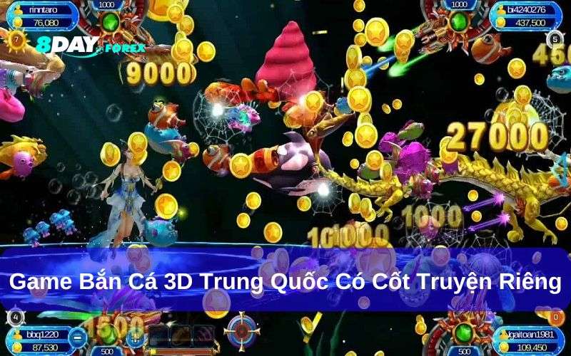 Game bắn cá 3D Trung Quốc có cốt truyện riêng cho mỗi bàn đấu