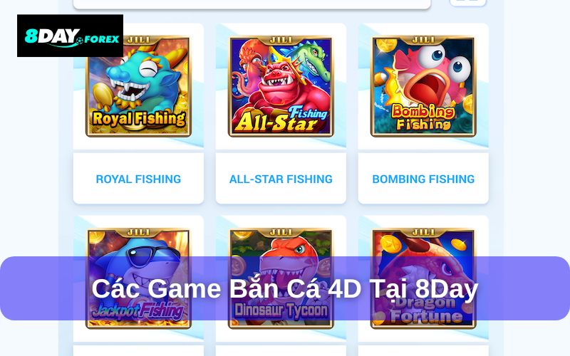 Các game bắn cá đổi thưởng tại 8Day